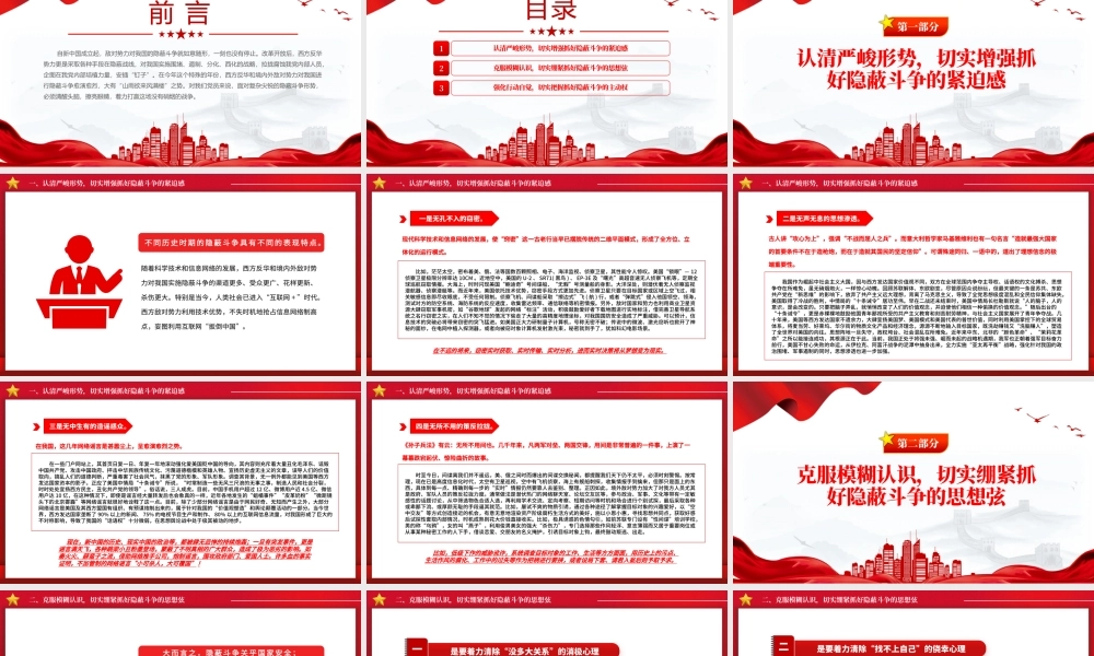 2024四反教育PPT简洁实用认清隐蔽斗争形势切实增强做好“四反”课件.pptx
