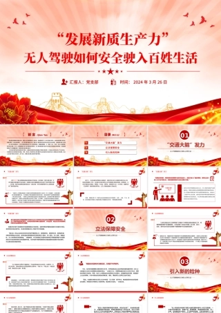 2024新质生产力PPT创意精美无人驾驶如何安全驶入百姓生活下载.pptx