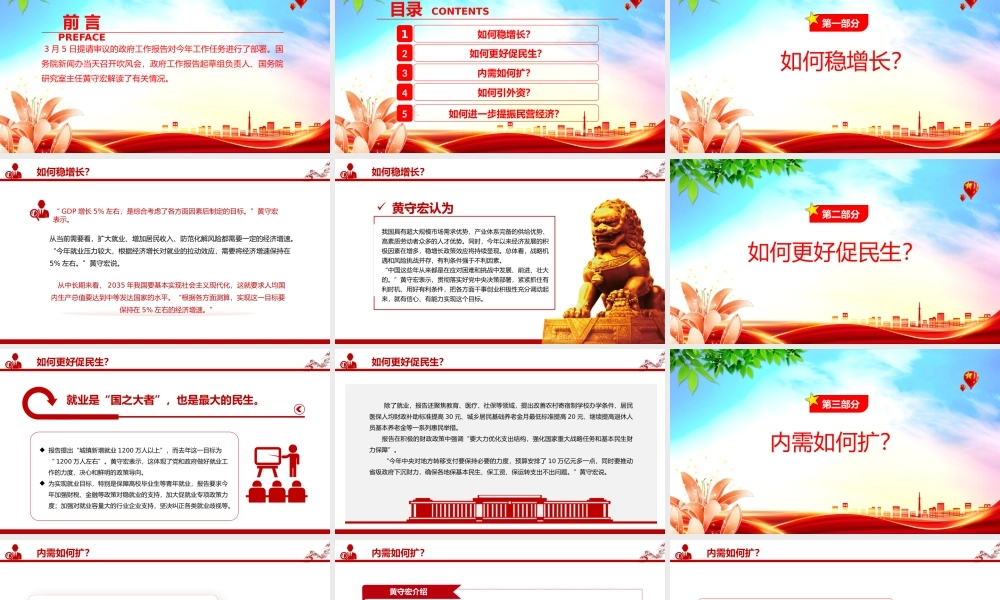2024政府工作报告新部署权威解读PPT大气简洁两会学习辅导课件.pptx