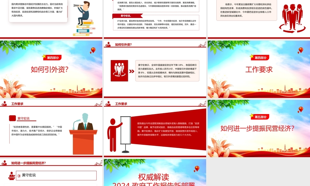 2024政府工作报告新部署权威解读PPT大气简洁两会学习辅导课件.pptx