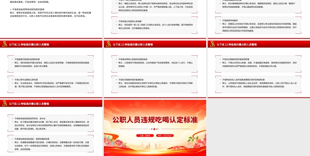 2025公职人员违规吃喝认定标准PPT课件.pptx
