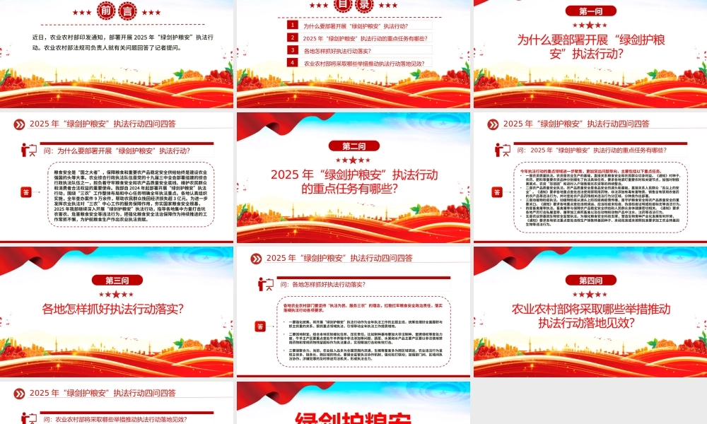 2025年“绿剑护粮安”执法行动四问四答PPT课件下载.pptx