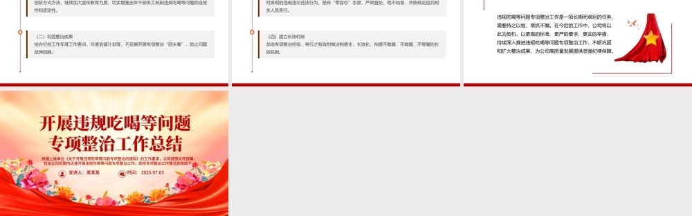 2025年开展违规吃喝等问题专项整治工作总结PPT模板下载.pptx