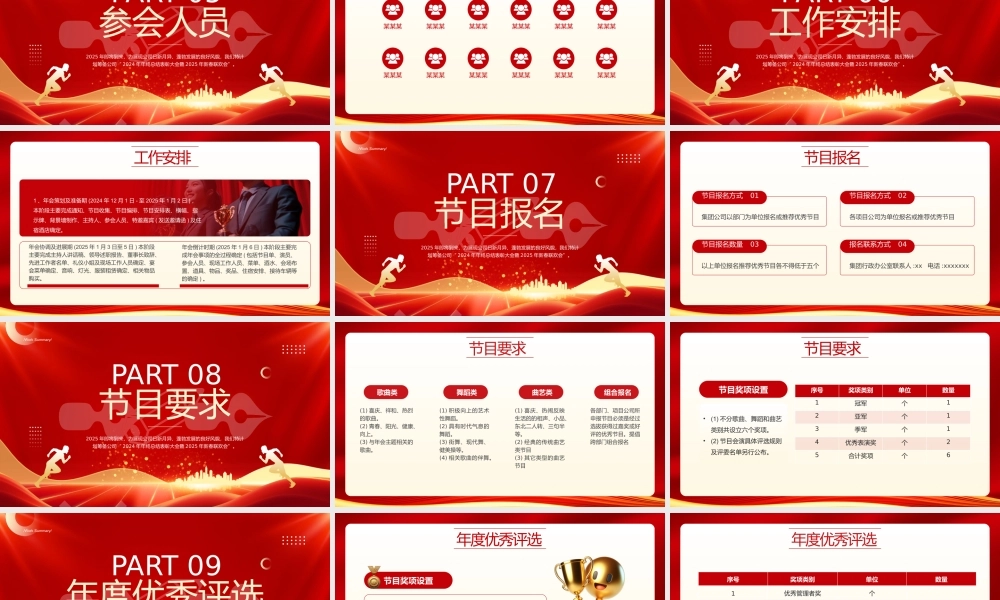 2025年年终总结表彰大会PPT红色精美同心协力再创辉煌模板.pptx