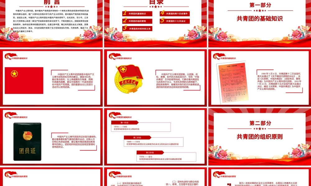 2025五四青年节PPT共青团的光辉历史基础知识历史事件团史学习课件.pptx