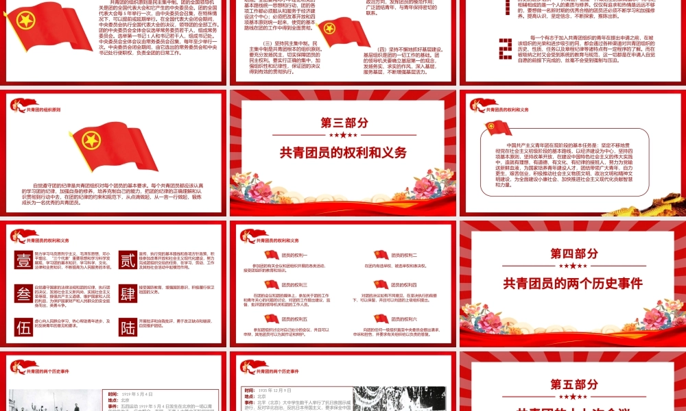 2025五四青年节PPT共青团的光辉历史基础知识历史事件团史学习课件.pptx