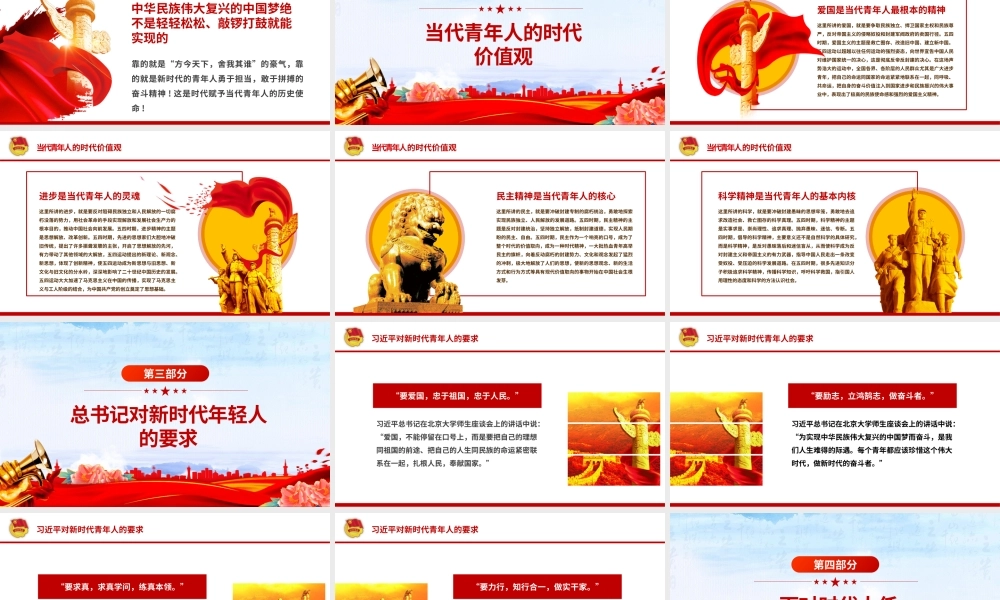 2025新时代的青年PPT红色大气争做堪当民族复兴重任时代新人五四青年节课件.pptx