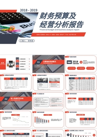 20182019财务预算及经营分析报告PPT模版.pptx