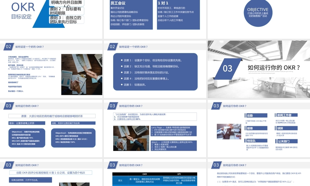 OKR工作法PPT简约清新员工目标设定与沟通OKR工作法PPT.pptx
