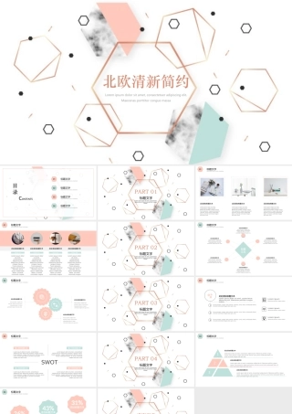 北欧小清新大理石简约风工作计划课件答辩通用.pptx