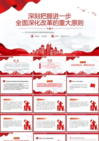 创意简洁风2024深刻把握进一步全面深化改革的重大原则PPT.pptx