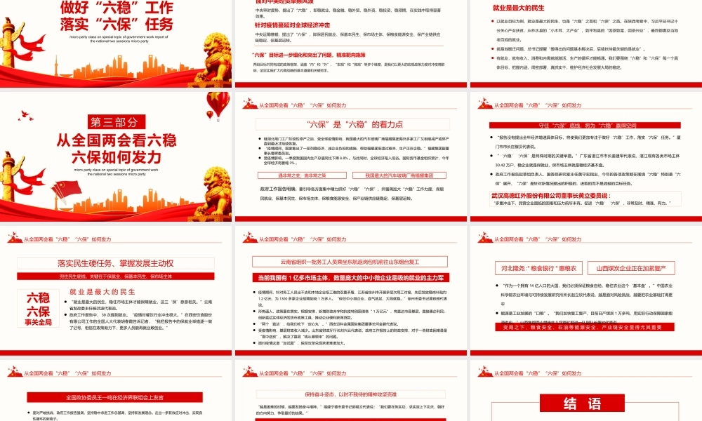 从两会看六稳六保如何发力守住底线稳中求进动态PPT.pptx