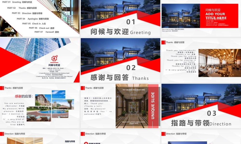 大气城市酒店基础英语培训PPT模版.pptx