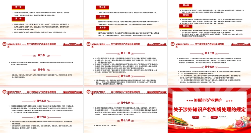 关于涉外知识产权纠纷处理的规定PPT法律法规课件.pptx