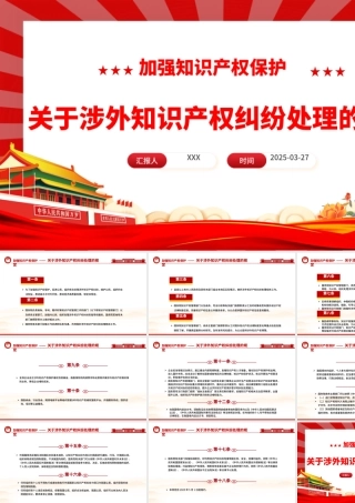 关于涉外知识产权纠纷处理的规定PPT法律法规课件.pptx