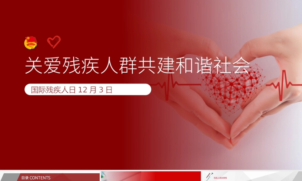 国际残疾人日关爱残疾人群共建和谐社会PPT模板.pptx