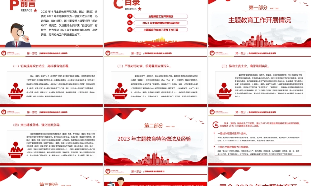 国企2023年主题教育开展情况自查总结报告PPT模板.pptx