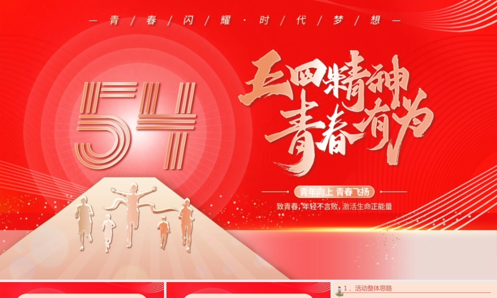 红色大气五四青年节青春有为.pptx