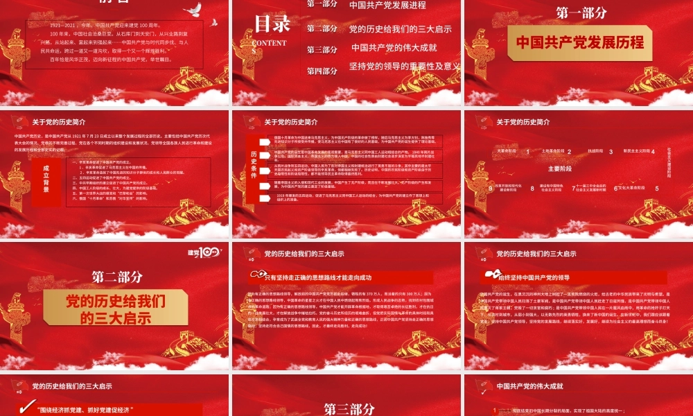 红色大气中国共产党的百年辉煌PPT.pptx