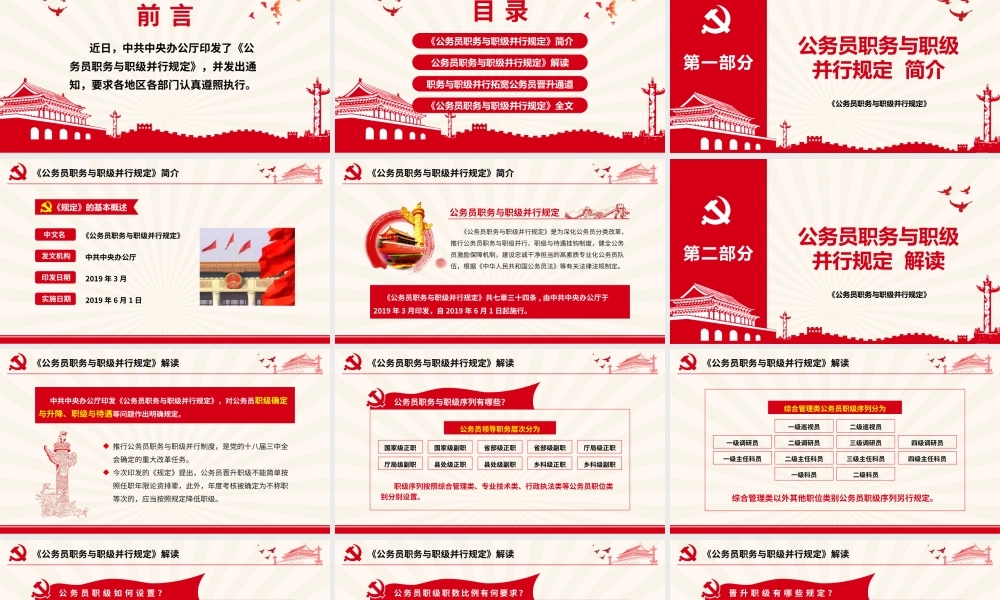 公务员职务与职级并行规定  无动画.pptx
