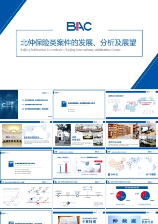 法律仲裁案件分析报告蓝色PPT模板.pptx