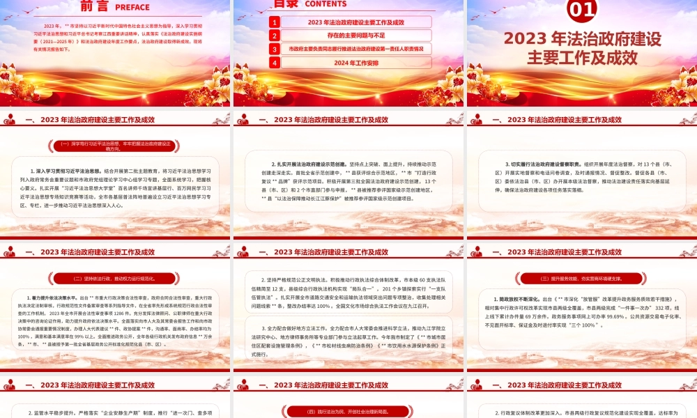 法治政府建设情况报告PPT精美简洁机关单位工作总结计划模板.pptx