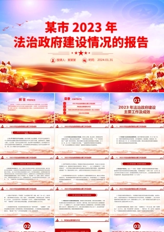 法治政府建设情况报告PPT精美简洁机关单位工作总结计划模板.pptx