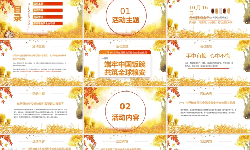 端牢中国饭碗共筑全球粮安世界粮食日宣传周PPT模板.pptx