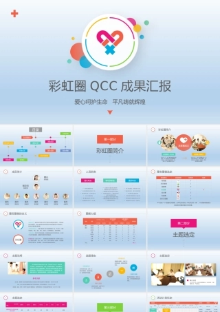 多彩护理QCC品管圈成果汇报ppt模板.pptx