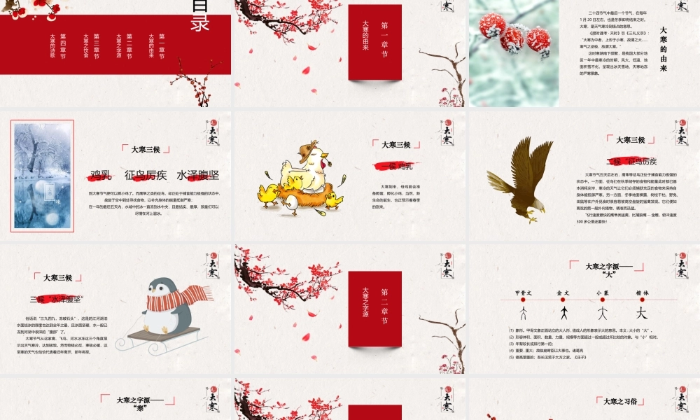 冬季中国风二十四节气之大寒PPT模板.pptx