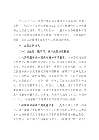 局办公室2025年上半年总结及下半年计划.docx