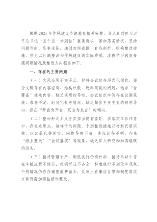 在2025年作风建设查摆问题检视交流会上的发言提纲.docx