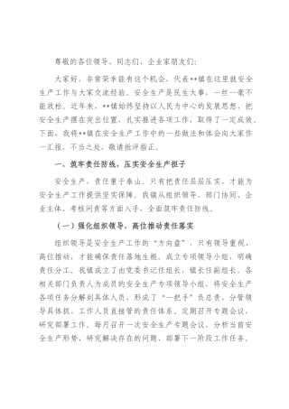 镇党委书记在全县安全生产工作会上的经验交流发言.docx