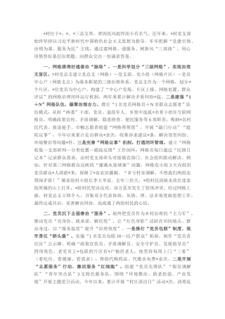 村关于党建引领乡村治理工作汇报.docx