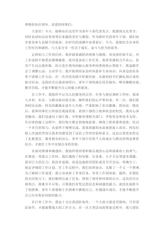 2025年青年干部先进典型发言.docx