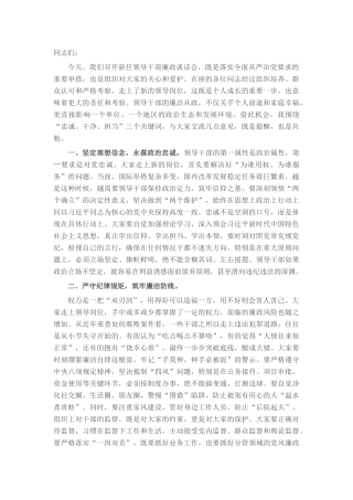 在新任领导干部廉政谈话会上的讲话.docx