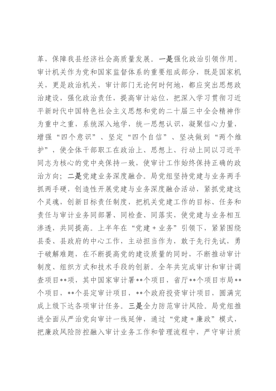 审计局2025年上半年党建工作总结报告.docx_第3页