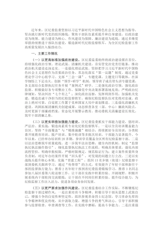 区纪委监委关于纪检监察干部队伍建设工作情况的报告.docx