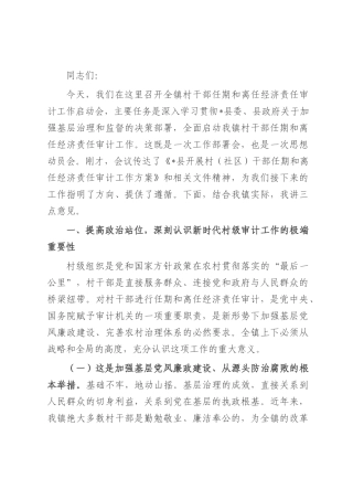 在2025年全镇村干部任期和离任经济责任审计工作启动会上的讲话.docx