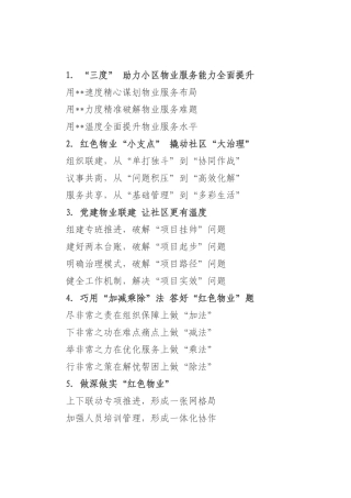 党建引领物业管理写作提纲30例.docx