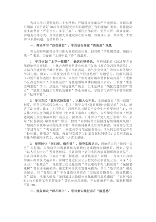 县住房和城乡建设局2025年党支部问题查摆清单.docx