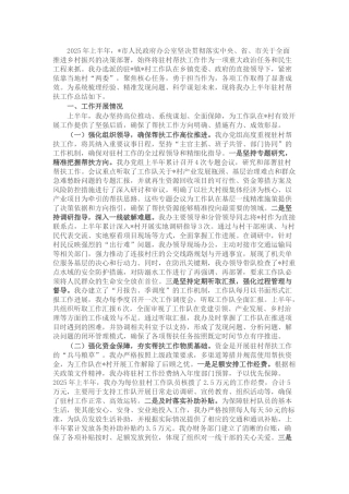 市人民政府办公室关于2025年上半年驻村帮扶工作的总结报告.docx