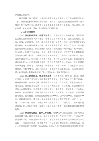 县委2025年新兴领域“两个覆盖”集中攻坚工作进展情况汇报.docx
