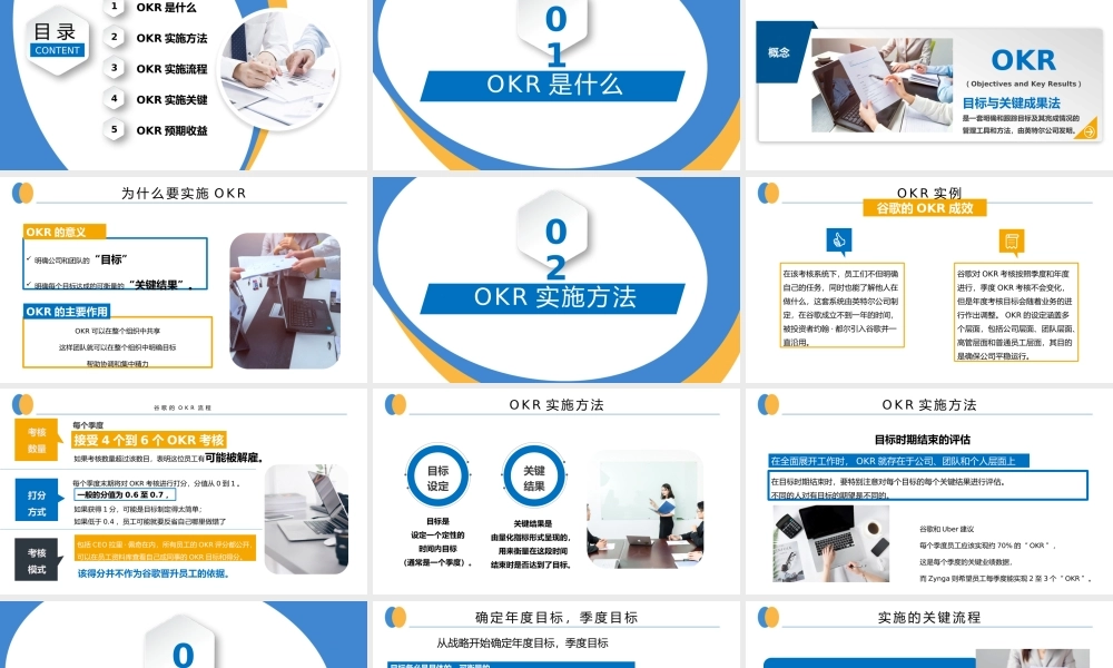 黄蓝okr工作法简约PPT模板宣传PPT动态PPT.pptx