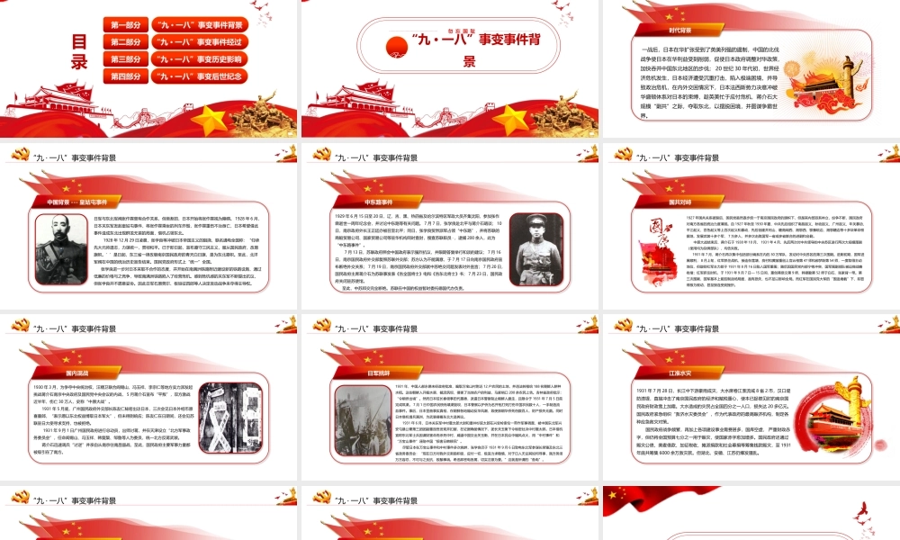 纪念九一八事变勿忘国耻宣传PPT模板.pptx