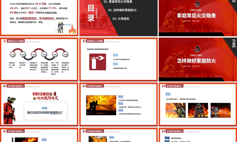 家庭防火安全教育PPT简洁大气强化安全意识共建平安家庭PPT.pptx