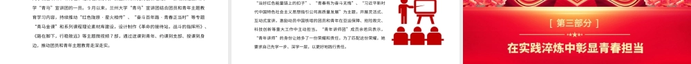 坚持深学实做激励挺膺担当PPT红色时尚青马工程学员积极参加团员和青年主题教育专题团课__.pptx