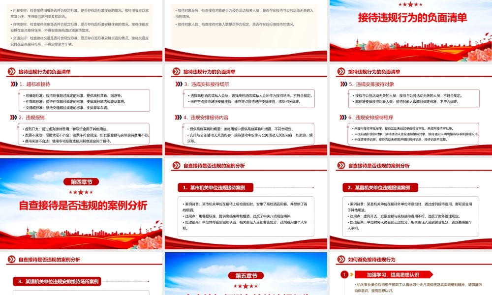 简洁风机关事业单位自查接待是否违规及负面清单PPT课件.pptx