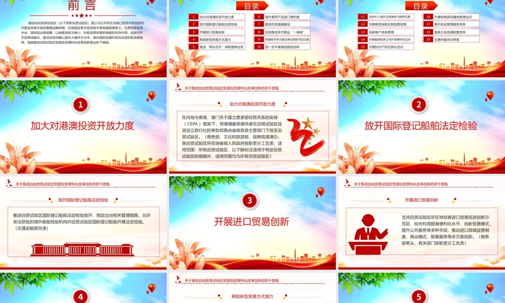 简洁实用《关于推进自由贸易试验区贸易投资便利化改革创新的若干措施》全文PPT.pptx
