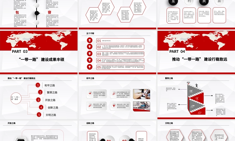 简约动态红色一带一路丝绸之路ppt模板.pptx